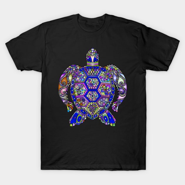 Turtle Sea Turtles Lotus Colorful Flower Design face masks, Phone Cases, Apparel & Gifts T-Shirt by tamdevo1